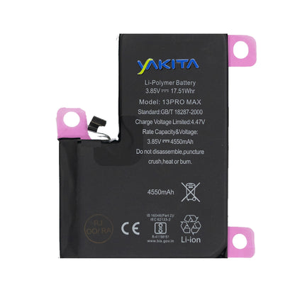 Yakita Extra Power Original Battery for Apple iPhone 13 Pro Max(A2653)4550mAh