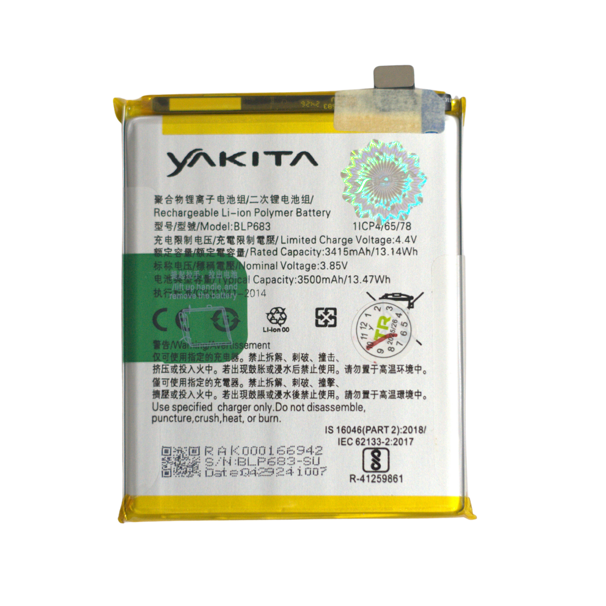 yakita original blp683 battery for oppo f9, f9 pro, 3500mah