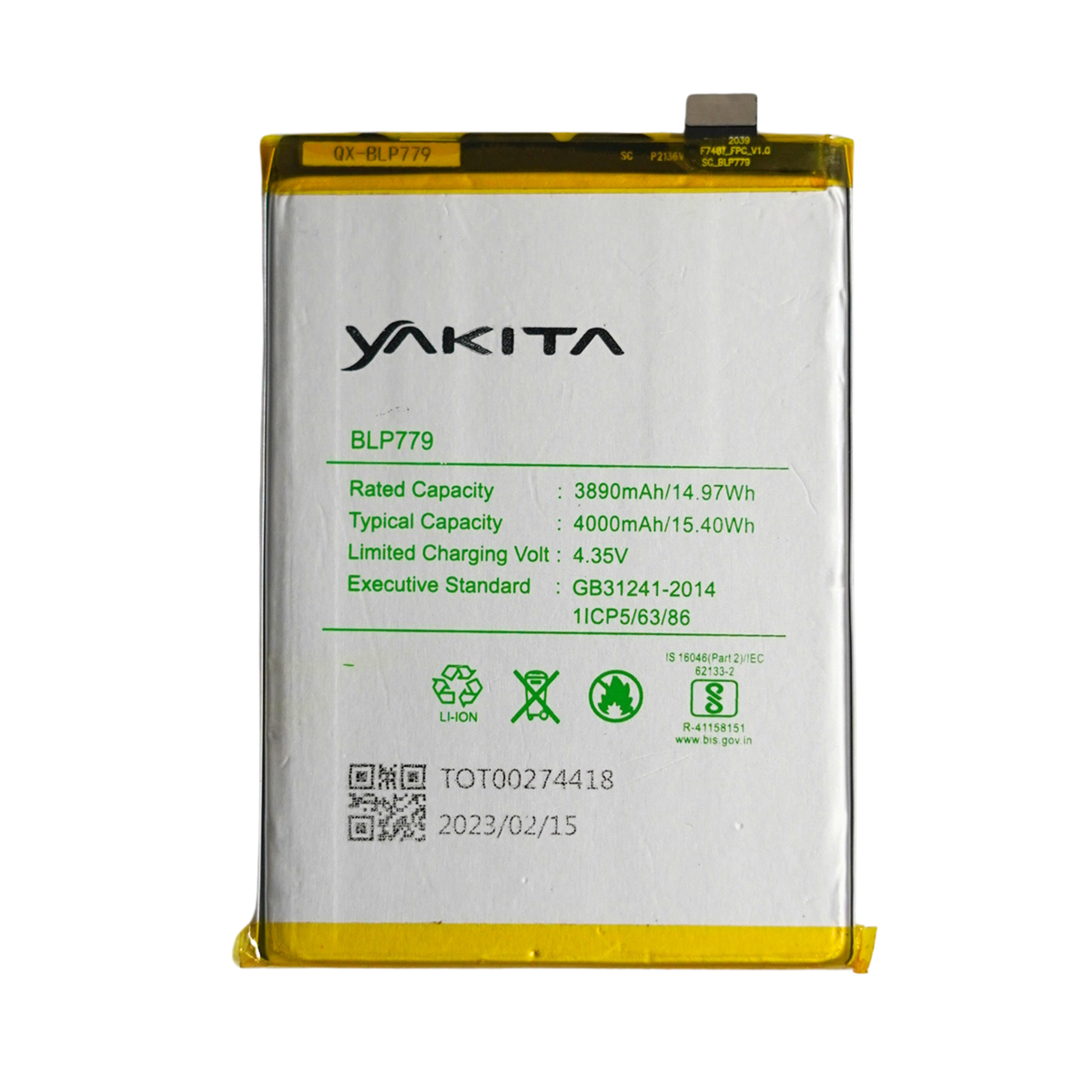 yakita original blp779 battery compatible for oppo a92s | a93 4000mah