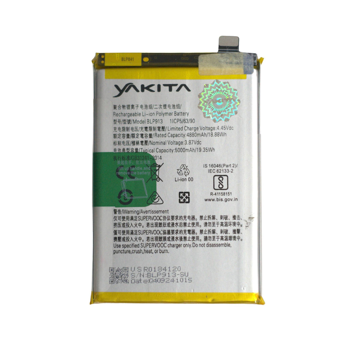yakita original blp913 battery for oppo k9x 5000mah