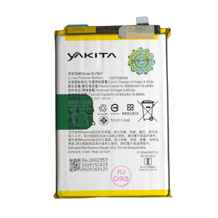 Yakita Original Battery for BLPB47 Realme 14x 5G | Realme C75 5G 5160mAh