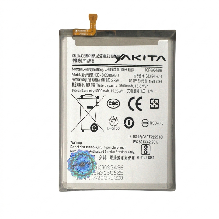 Yakita Original EB-BG580ABU Battery for Samsung Galaxy M30, M20, M10 5000mAh