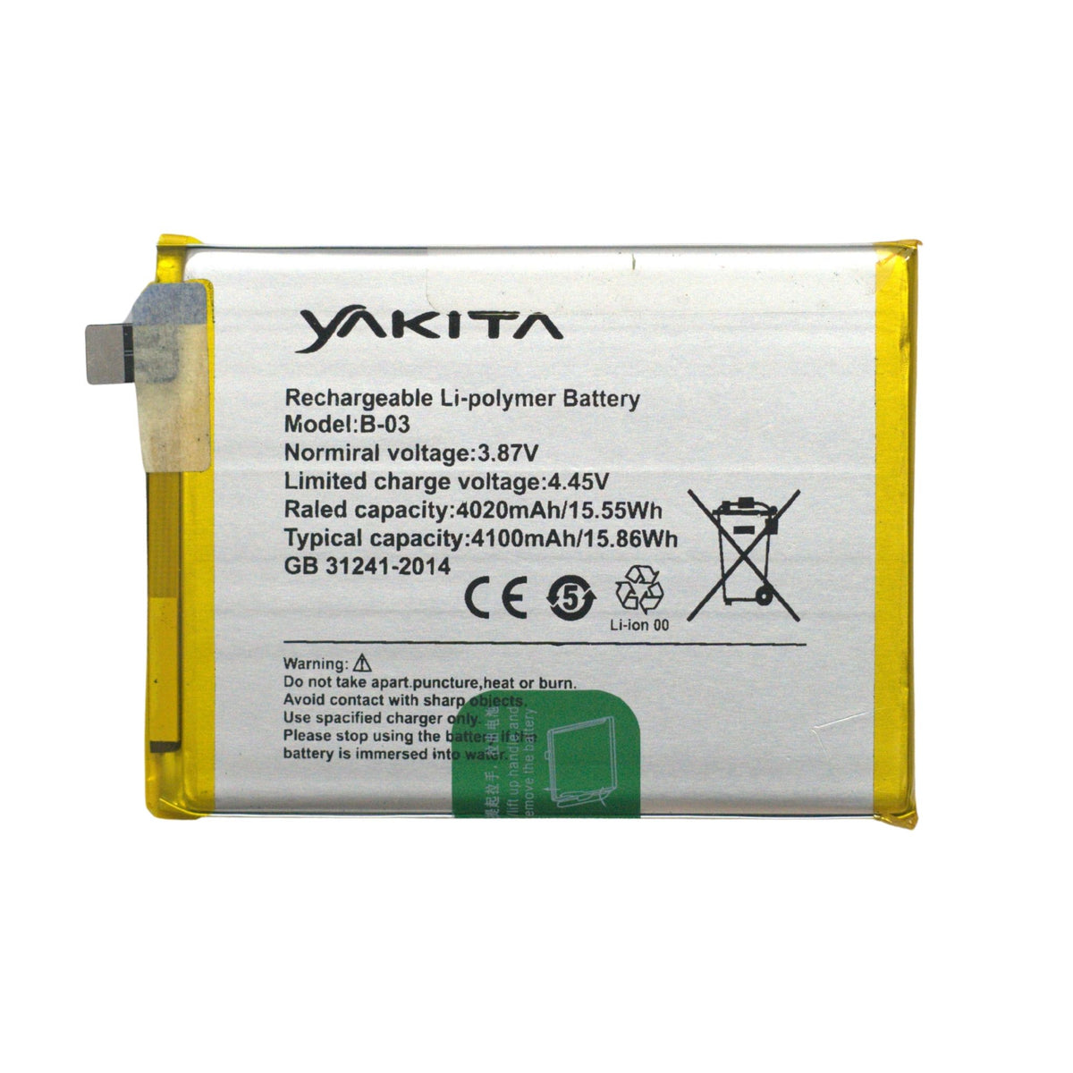 yakita original b-03 battery for vivo y73s 4020mah