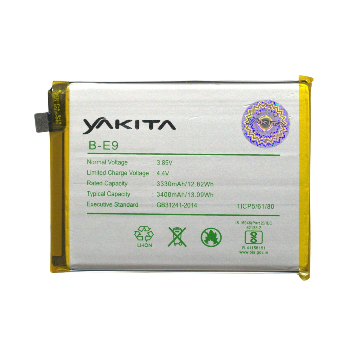 yakita original b-e9 battery compatible for vivo x23 (v1809a, v1816a, v1809t, v1816t) 3400mah