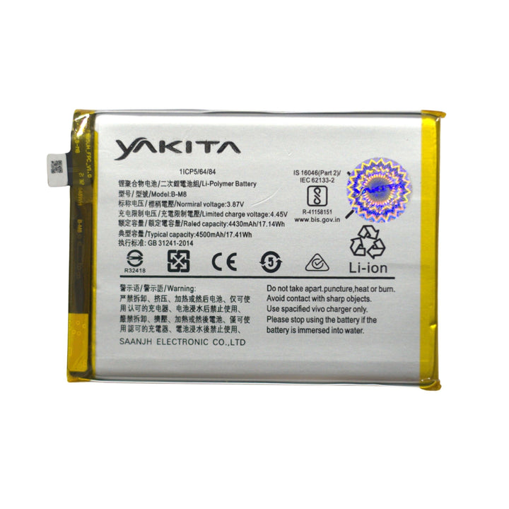 Yakita Original Battery Compatible for B-M8 Vivo iQOO Neo 3/Z1.5 V1986A 4500mAh