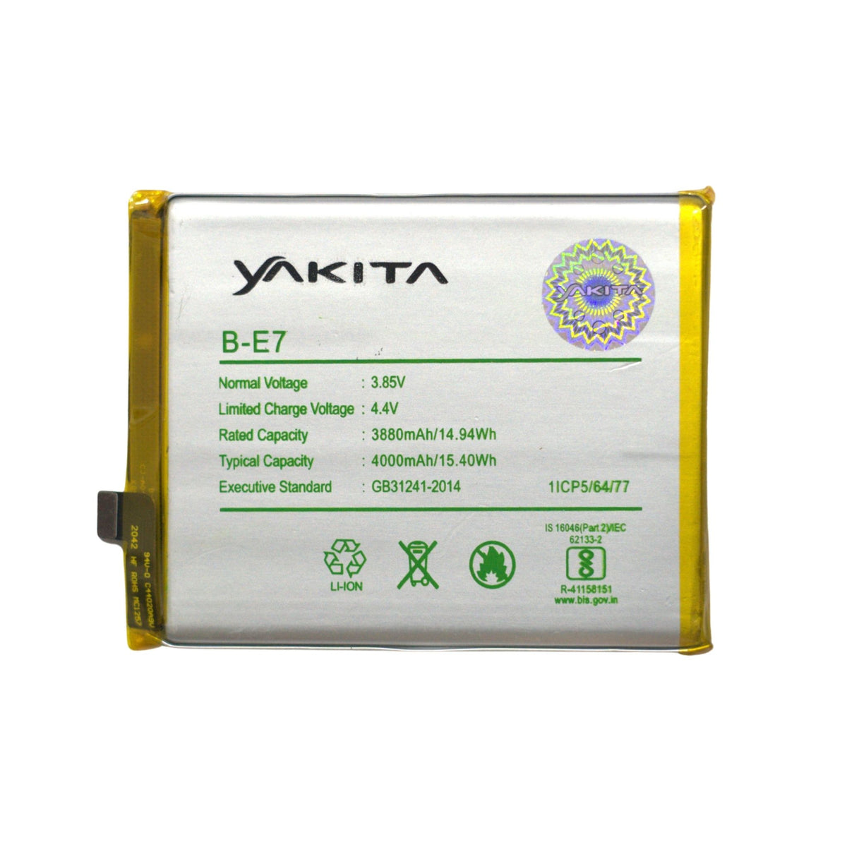 yakita original b-e7 battery for vivo nex v1821a, 1813, v1821t / nex s/nx a battery 3880mah