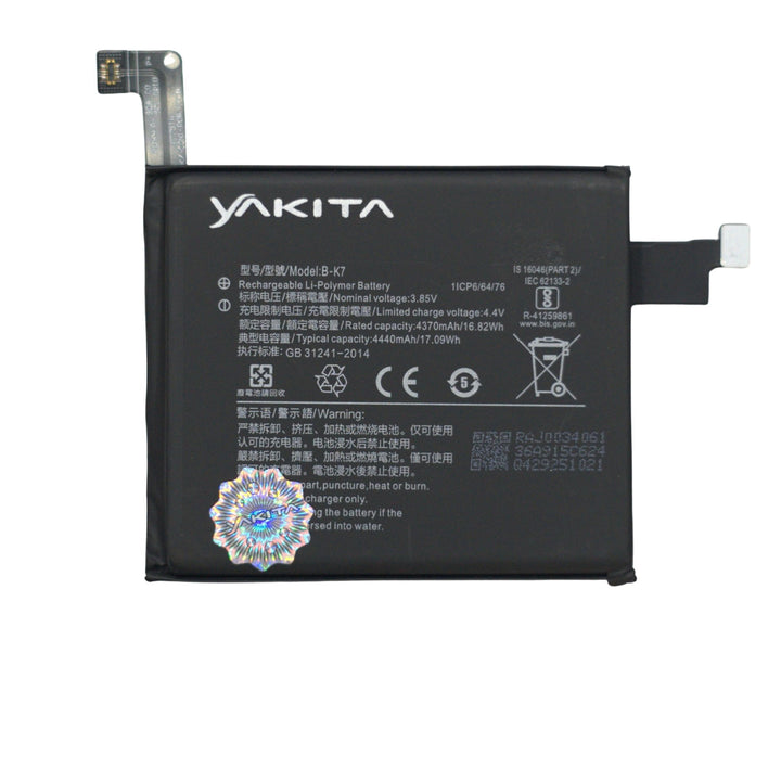 Yakita Original B-K7 Battery Compatible for Vivo iQOO 3 5G (I1927, I1928, V1955A) - (4440mAh)
