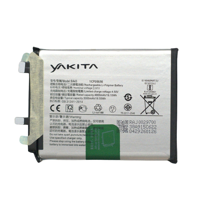 Yakita Original  BA43 Battery for Vivo Y100 4G (V2412) 5000mAh